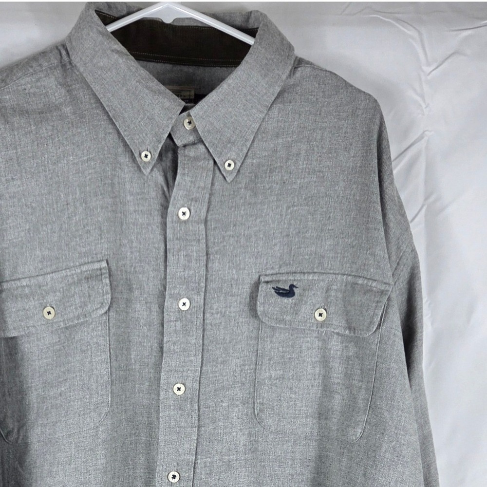 Southern Marsh Mens 3X Gray Cotton Flannel Button Down Shirt Long Sleeve